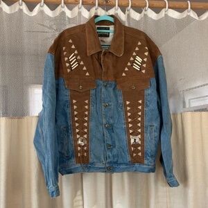 Vintage Denim and Brown Jacket
